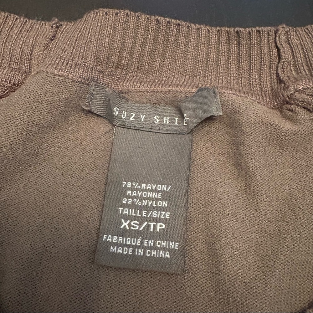 Vintage Khaki Brown Ribbed Knit Sweater - Picture 3 of 4